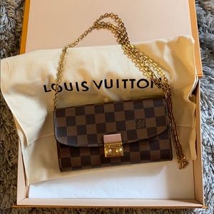 ❌sold❌Louis Vuitton croisette chain wallet damier